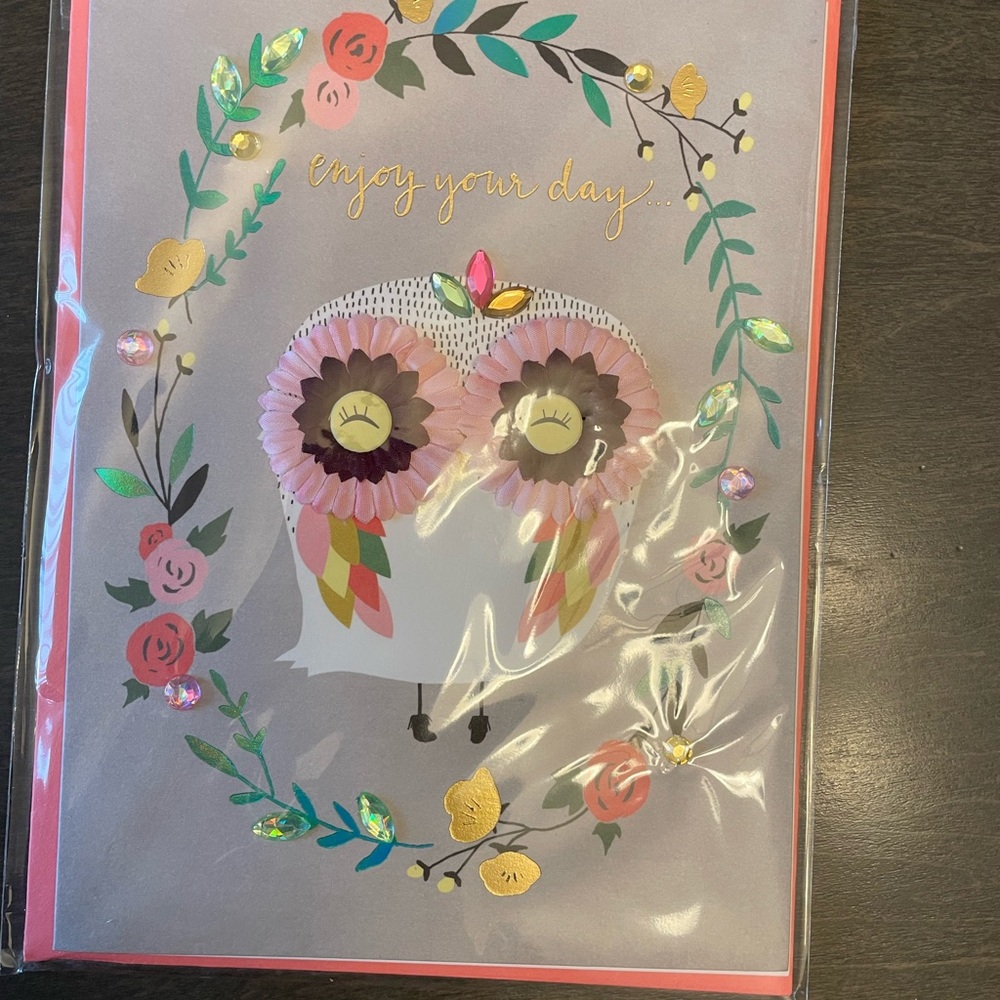 3 Whimsical Floral Owl Greeting Card Papyrus